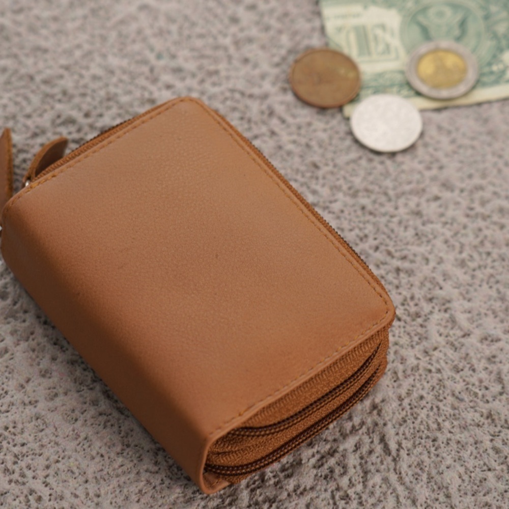 Light Sand Genuine Leather RFID Women's Wallet